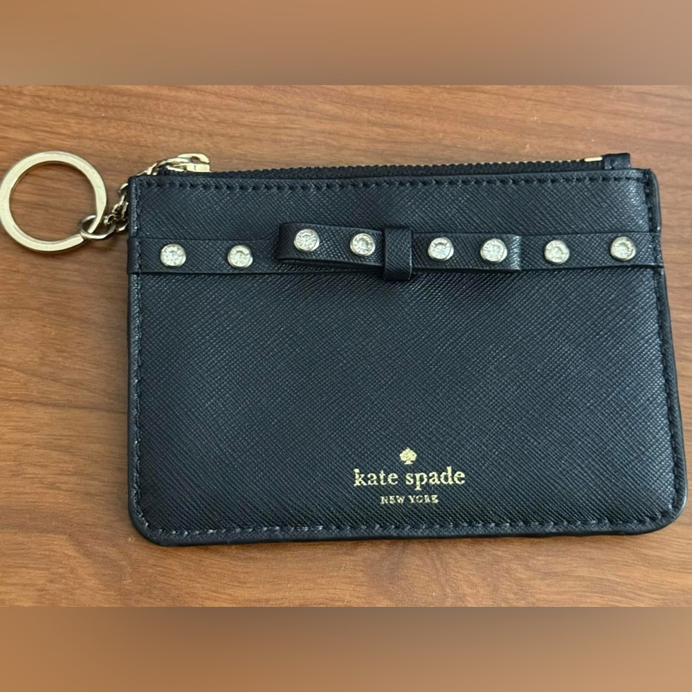Kate Spade Laurel Way Jeweled Black Bitsy card holder/coin purse.